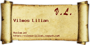 Vilmos Lilian névjegykártya